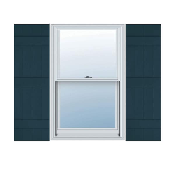 Ekena Millwork 14 in. W x 63 in. H Builders Edge, 3 Batten, Board-n-Batten Shutters, 166 - Midnight Blue, PR 080140063166 - main
